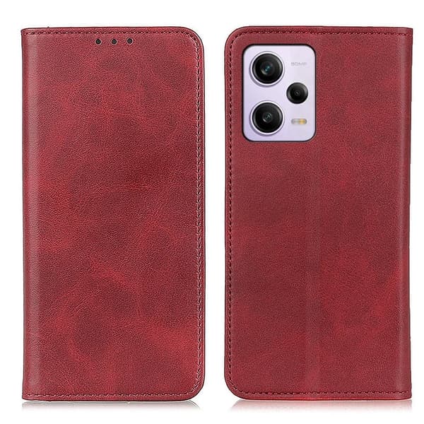 Äkta läder Xiaomi Redmi Note 12 Pro fodral - Röd