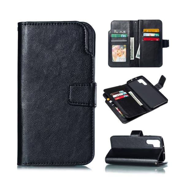 Crazy Horse Huawei P30 Pro læder flip etui - Sort