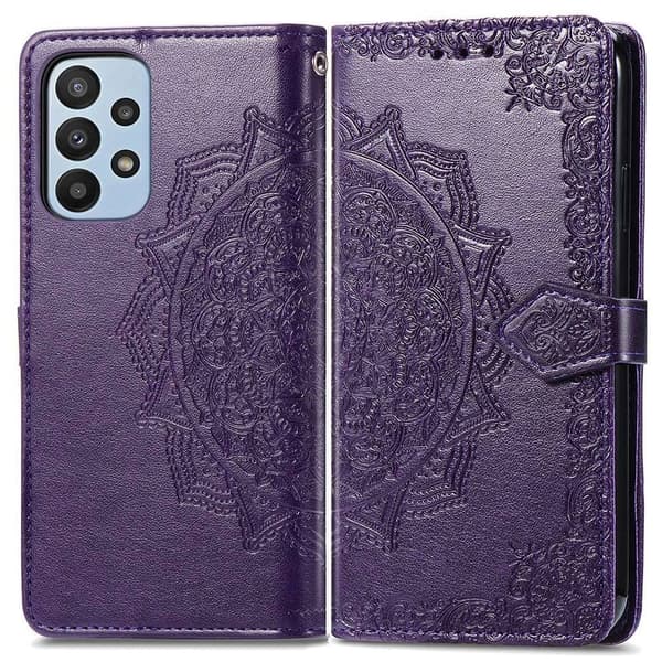 Mandala Samsung Galaxy A23 læderetui - Lilla