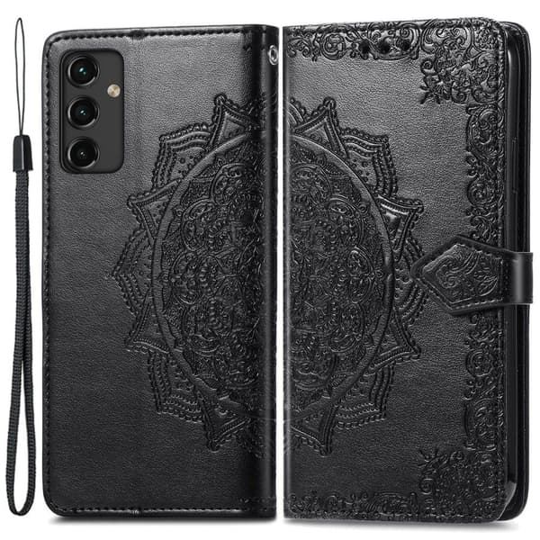 Mandala Samsung Galaxy A14 Flip Etui - Sort