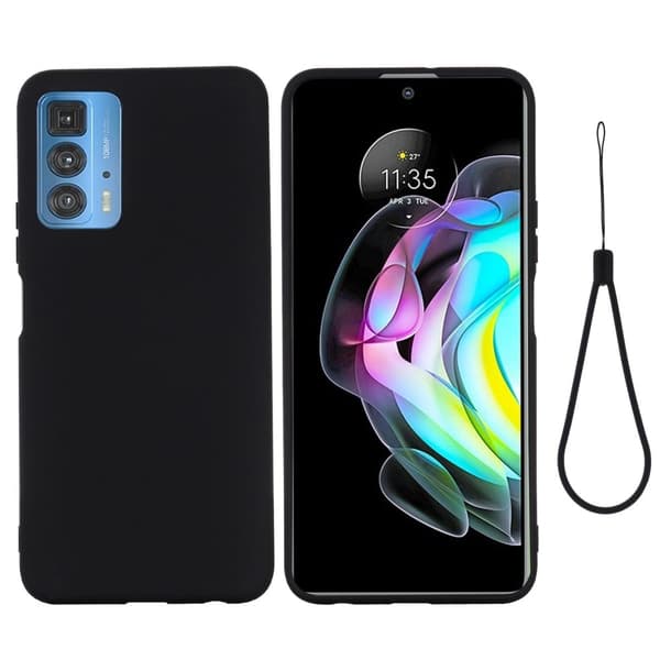 Matte Liquid Silikone Cover til Motorola Edge 20 Pro - Sort
