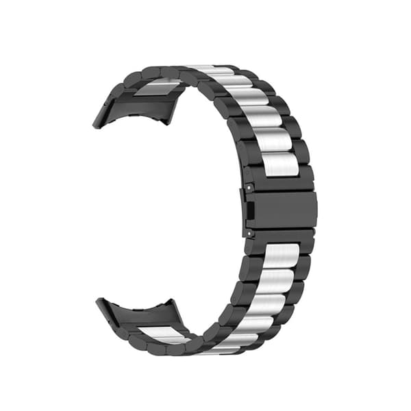 Google Pixel Watch urrem i rustfrit stål - Sort / Sølv / Sort