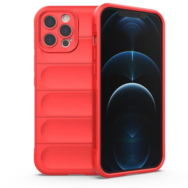 Mjukt greppformat iPhone 12 Pro Max skal - Röd