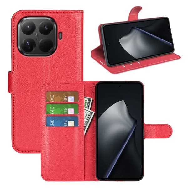 Klassisk Xiaomi 17T flip etui - Rød