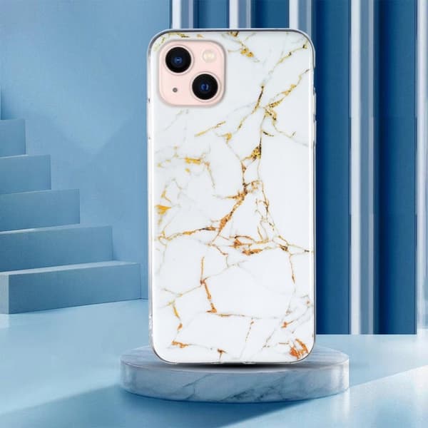 Marble iPhone 13 Etui - Hvit