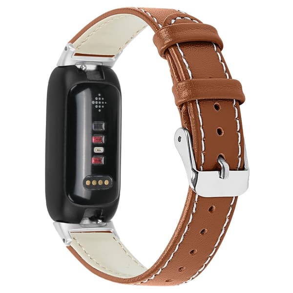 Fitbit Inspire 3 Armband i äkta läder - Brun