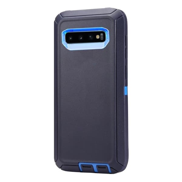 Samsung Galaxy S10 Plus støtsikkert belteklips deksel - Baby Blå / Mørkeblå