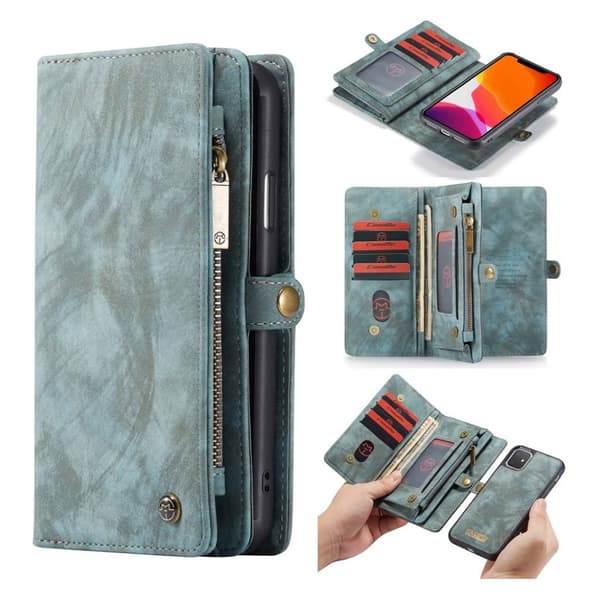 CaseMe iPhone 11 Zipper Wallet Etui - Blå