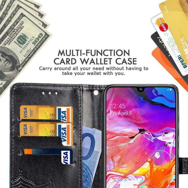 Mandala Samsung Galaxy A50 Flip kotelot - Musta
