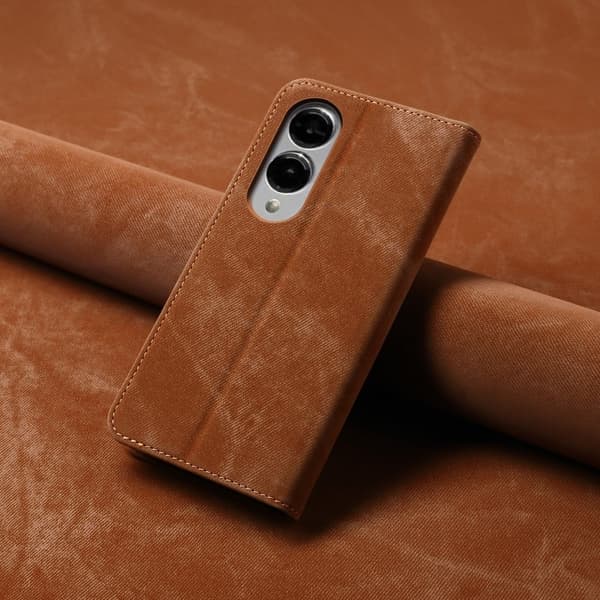 Jeans Samsung Galaxy S25 Edge flip etui - Kaffe