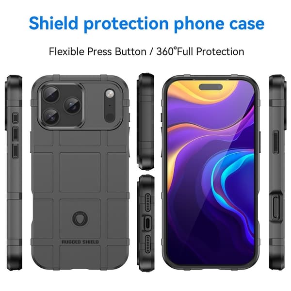 Rugged Shield iPhone 17 Pro Max kotelot - Musta