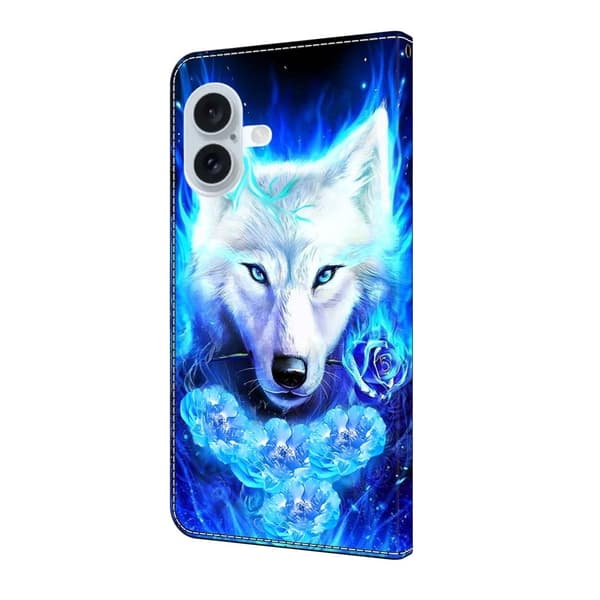 Wonderland iPhone 16 flip-etui - Hvit Ulv