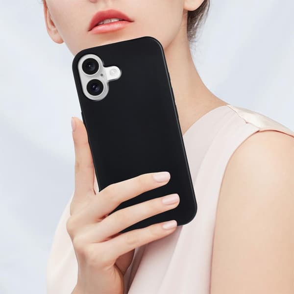 Mykt og matt deksel for iPhone 17 - Svart