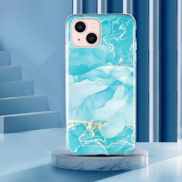 Marble iPhone 13 Etui - Grønn