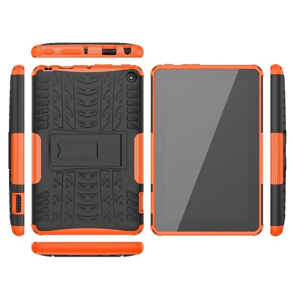 Dækmønster kickstand-etui til Amazon Fire 7 (2022) - Orange