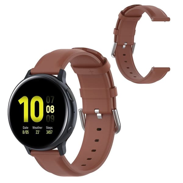 20mm Universal cool and simple genuine leather watch strap - Brown