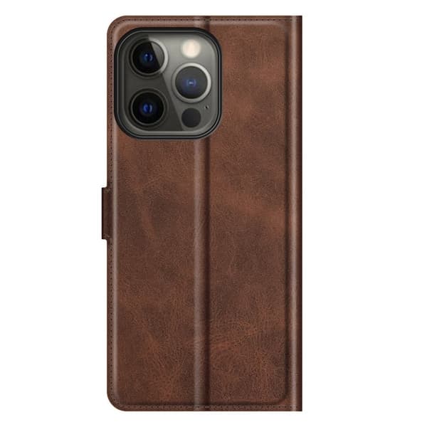 iPhone 13 Pro Max læderetui med pung - Brun