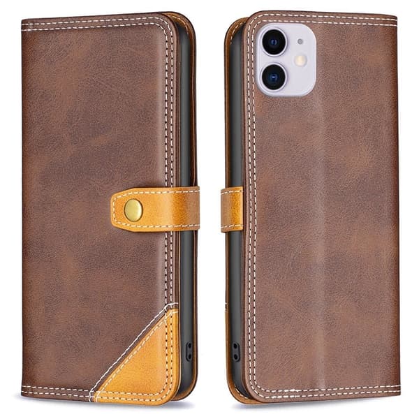 BINFEN tofarget læretui for iPhone 11 - Kaffe