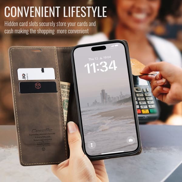 CaseMe iPhone 17 vintage etui - Kaffe