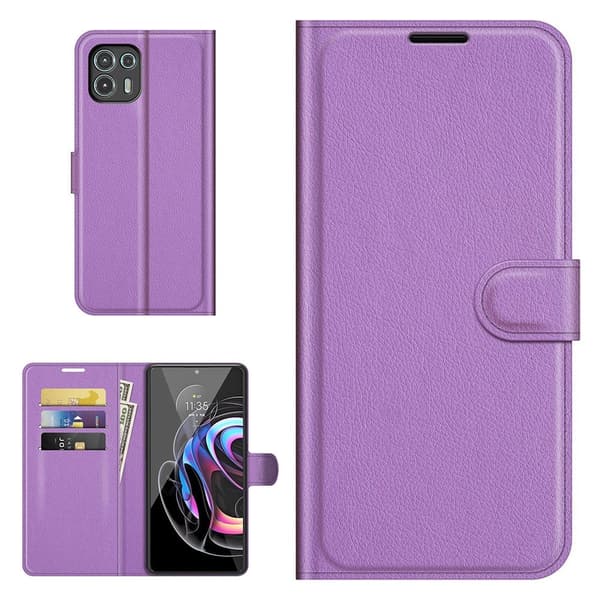 Classic Motorola Edge 20 Lite Flip Etui - Lilla