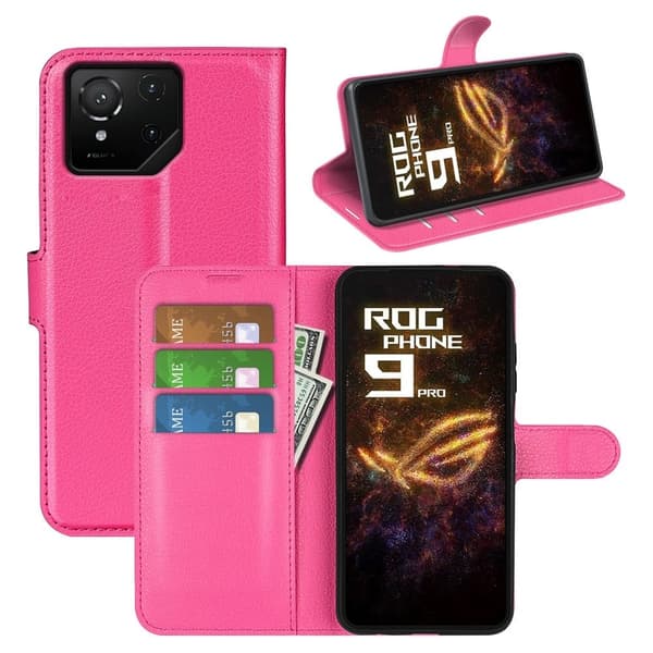Klassisk Asus ROG Phone 9 Pro flip etui - Rose