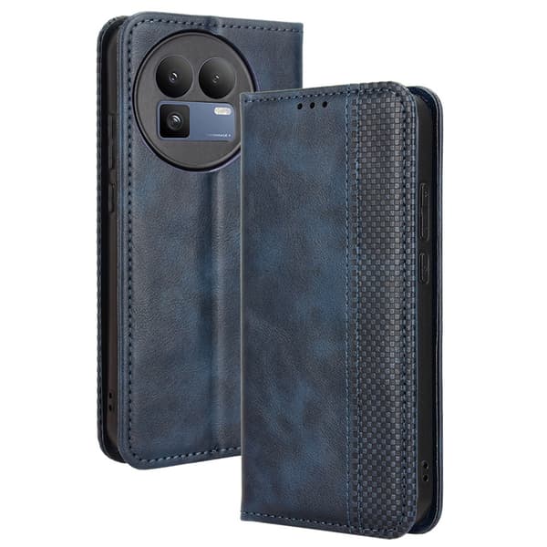 Hållbart konstläder Realme GT 8 fodral med plånbok - Blå