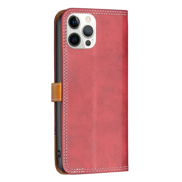 BINFEN tofarget læretui for iPhone 12 Pro Max - Rød