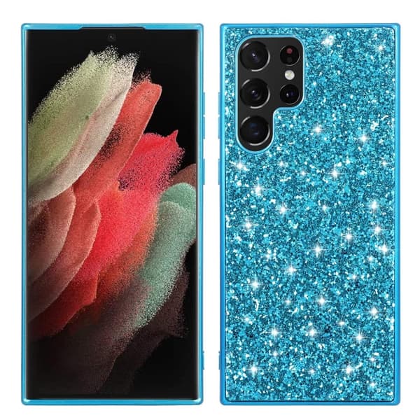 Glitter Samsung Galaxy S25 Ultra cover - Blå