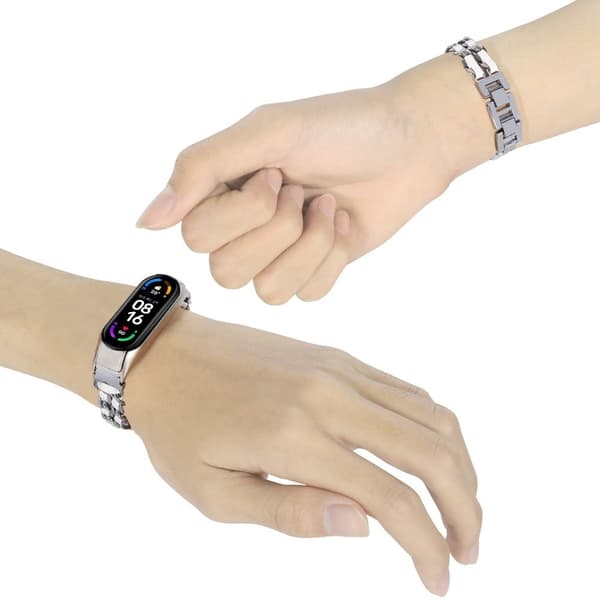 Xiaomi Mi Smart Band 4 / 3 kædeurrem i rustfrit stål - Sølv