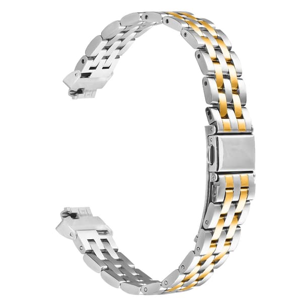 Fitbit Inspire 2-klokkerem Slim Five-Bead rustfritt stålrem - Sølv / Gull