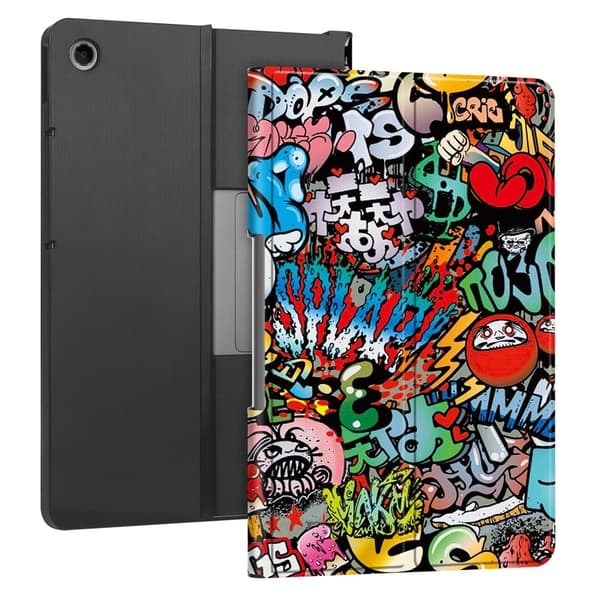 Lenovo Tab Plus stander etui Pattern Print Leather Tablet Cover - Graffiti