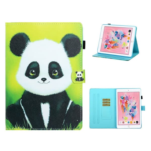 iPad 10.2 (2019) Stilfuldt mønstered læder flip etui - Panda