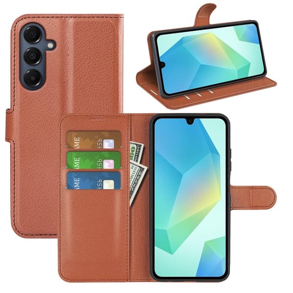 Klassisk Samsung Galaxy A17 flip etui - Brun
