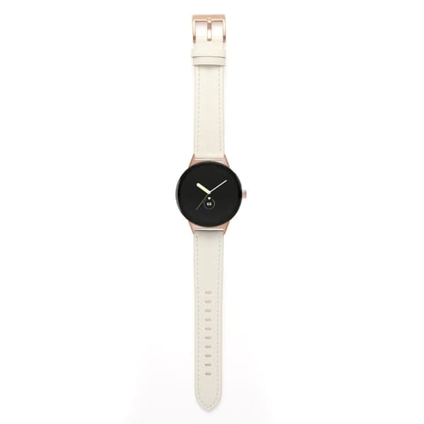 Aitoa nahkaa oleva ranneke Google Pixel Watch -kelloon - Beige