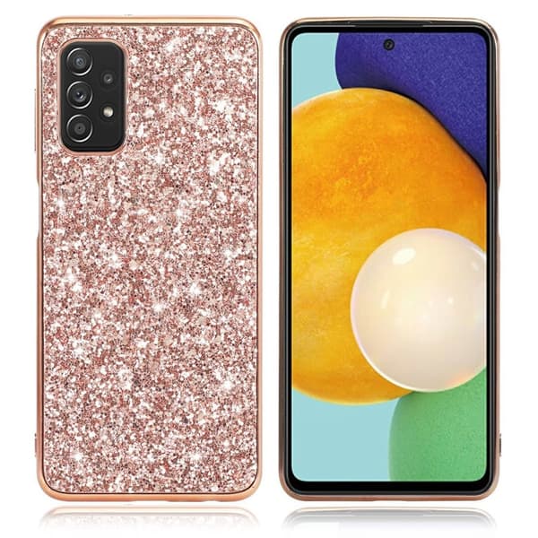 Glitter Samsung Galaxy A32 5G Etui - Rødguld