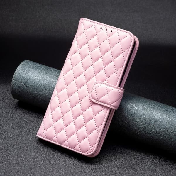 Rombuskuvioinen matta läppäkotelo iPhone 16 - Pinkki