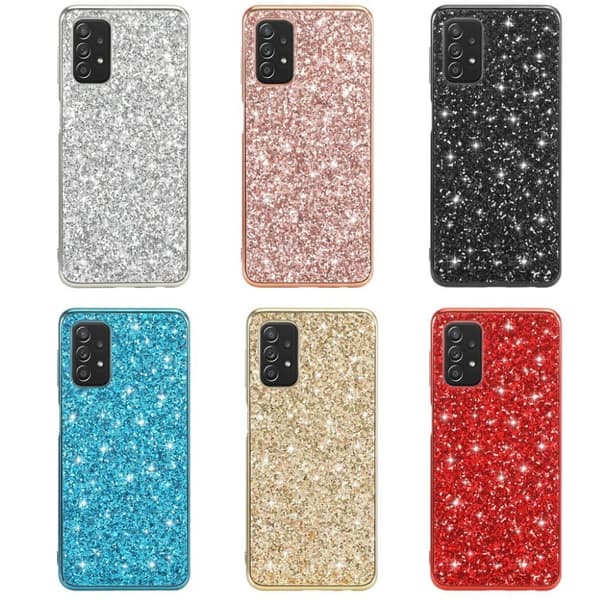 Glitter Samsung Galaxy A32 5G Etui - Rødguld