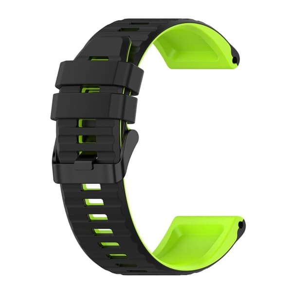 22 mm dobbeltfarvet silikoneurrem til Garmin-ur - Sort / Lime