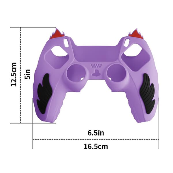 Sony PlayStation 5 Controller Silicone Case Flame Design Shock Absorbing Grip Protective Cover - Black