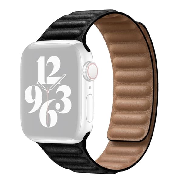 Urrem i ægte læder til Apple Watch Series 8 (41mm) - Sort