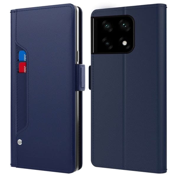 Phone Etui med Make-up Mirror og Slick Design til OnePlus 10 Pro - Blå
