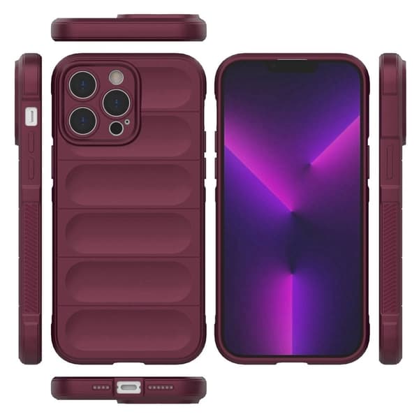 Mjukt greppformat iPhone 14 Pro skal - Röd