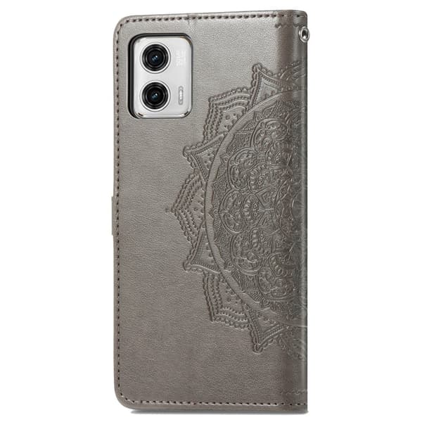 Mandala Motorola Moto G73 Flip Etui - Grå