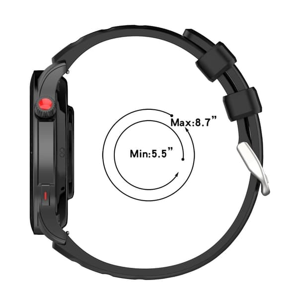 22 mm universal klokkerem i silikon - Mørkegrå