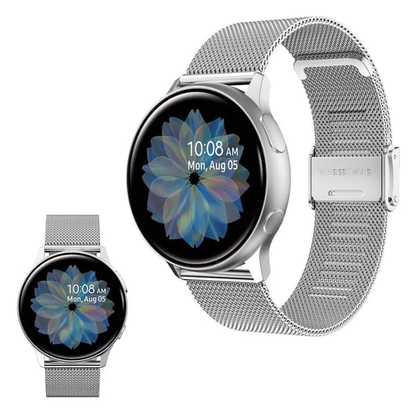 Samsung Galaxy Watch Active 2 - 44 mm urrem i rustfrit stål + klipsdesign - Sølv