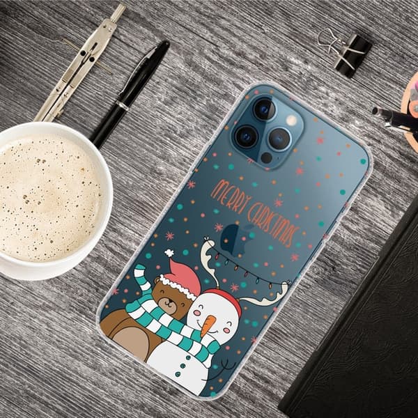 Juleveske til iPhone 14 Pro Max - Snømann Og Bjørn