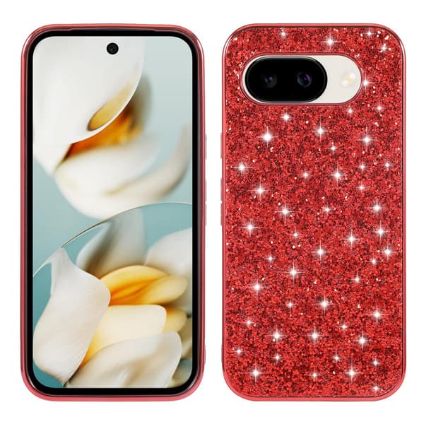 Glitter Google Pixel 10a skal - Röd