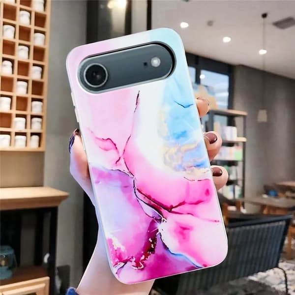 Marmordesign iPhone Air deksel - Rosa / Blå