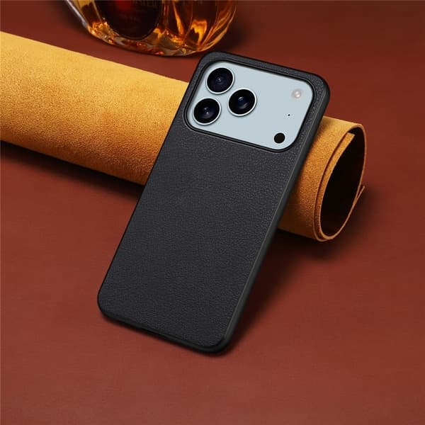 Mat og elegant tekstureret iPhone 17 Pro Max cover - Sort