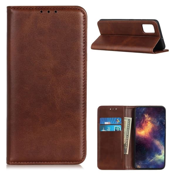 Wallet-style ægte Læder Flipcase til Oneplus 9 Pro - Kaffe